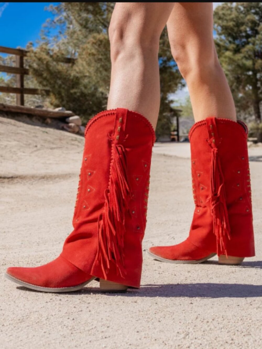 DINGO Suede Spirit Trail Fringe Boots 10T5269 NEW in box Made In Mexico - Picture 2 of 13
